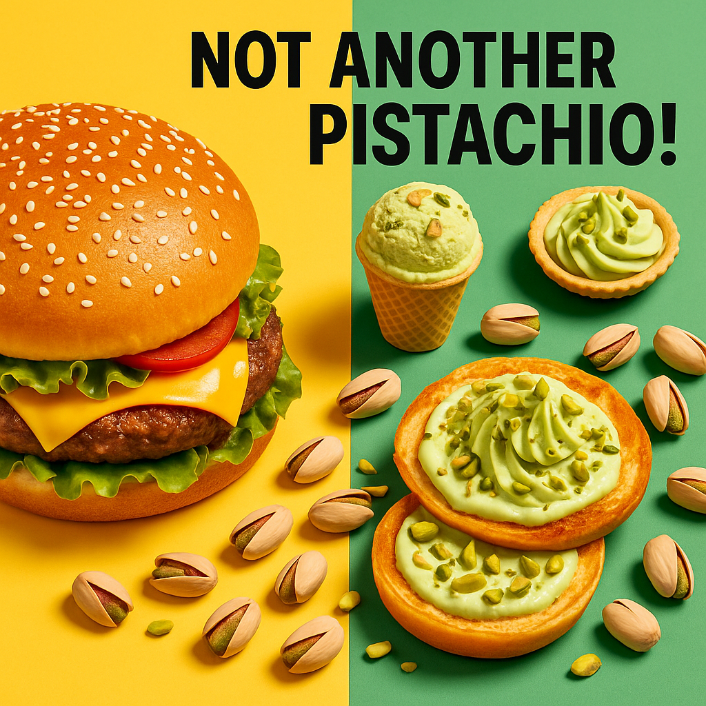 Another burger? Another pistachio? We're stuck on repeat.